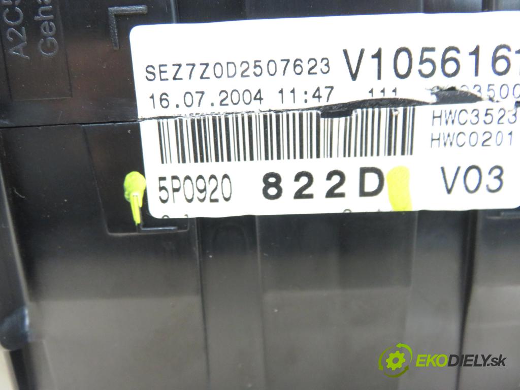 SEAT ALTEA (5P1) MINIVAN 2005 110,00 2.0 FSI - BLR 1984,00 prístrojovka elektrický 5P0920822D