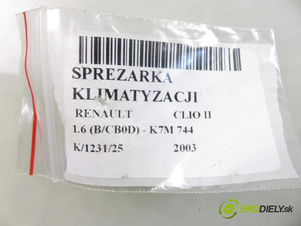 RENAULT CLIO II (BB_, CB_) HB 2003 66,00 1.6 (B/CB0D) - K7M 744 1598,00 KOMPRESOR: klimatizace 89064 (Kompresor klimatizace)