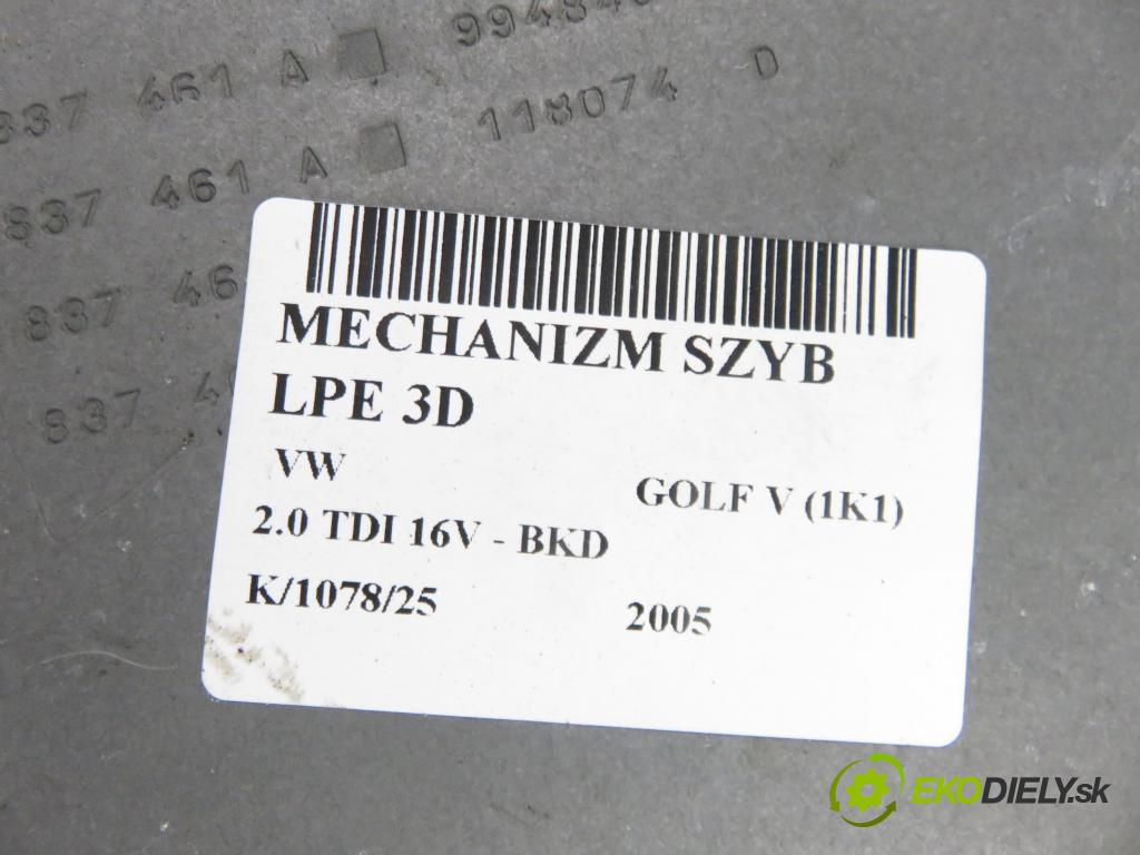 VW GOLF V (1K1) HB 2005 103,00 2.0 TDI 16V - BKD 1968,00 mechanismus oken 3D 1K0959793C