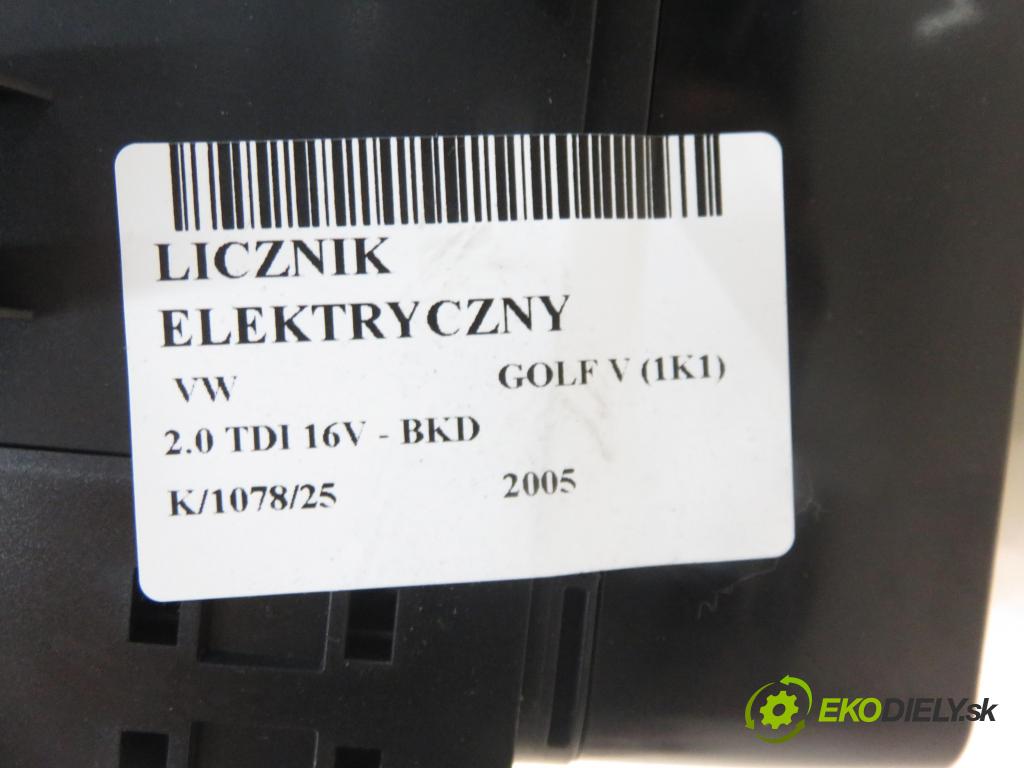 VW GOLF V (1K1) HB 2005 103,00 2.0 TDI 16V - BKD 1968,00 prístrojovka elektrický 1K0920851P ; 110080246062