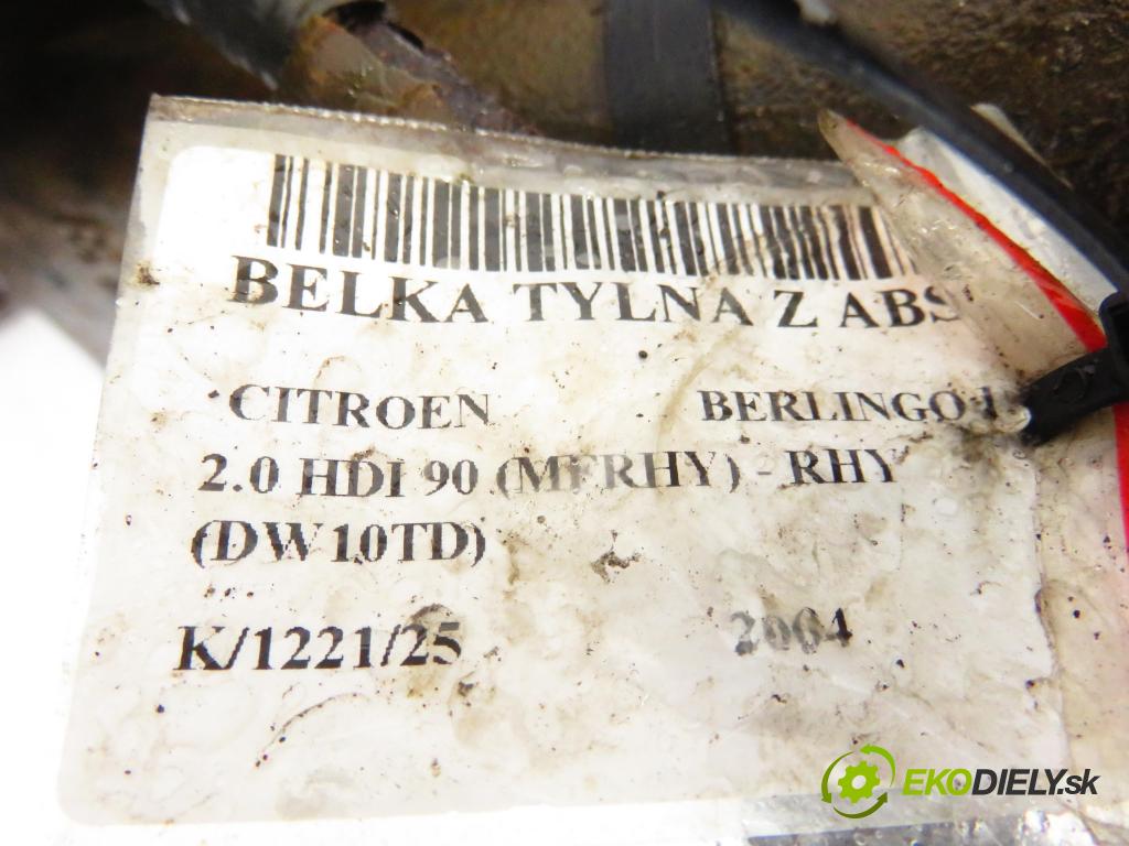 CITROEN BERLINGO / BERLINGO FIRST nadwozie wielkoprzestrzenne (MPV) KOMBIVAN 2004 66,00 2.0 HDI 90 1997,00 výztuha zadní část ABS