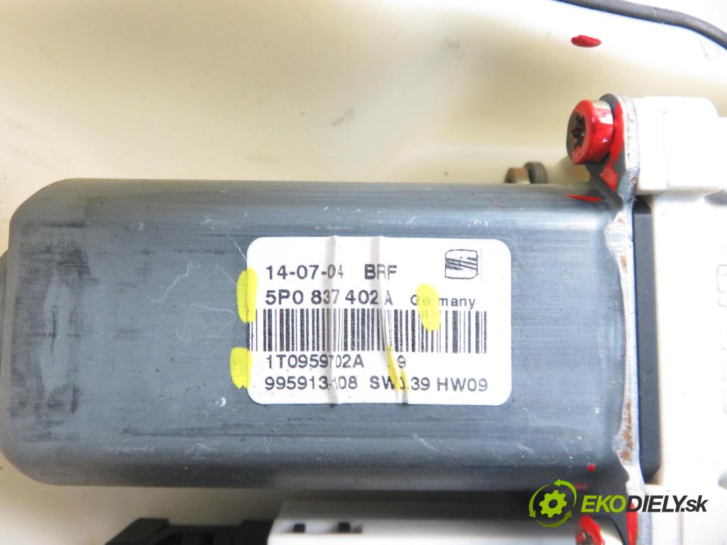 SEAT ALTEA (5P1) MINIVAN 2005 110,00 2.0 FSI - BLR 1984,00 mechanismus oken PPE 1K0959792D ; 5P0837402A ; F005S00151