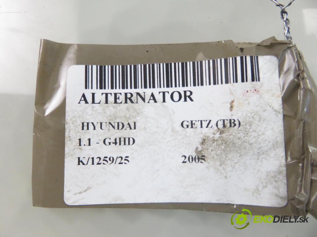HYUNDAI GETZ (TB) HB 2005 49,00 1.1 1086,00 Alternátor 3730002550 ; TA000A55601 (Alternátor)