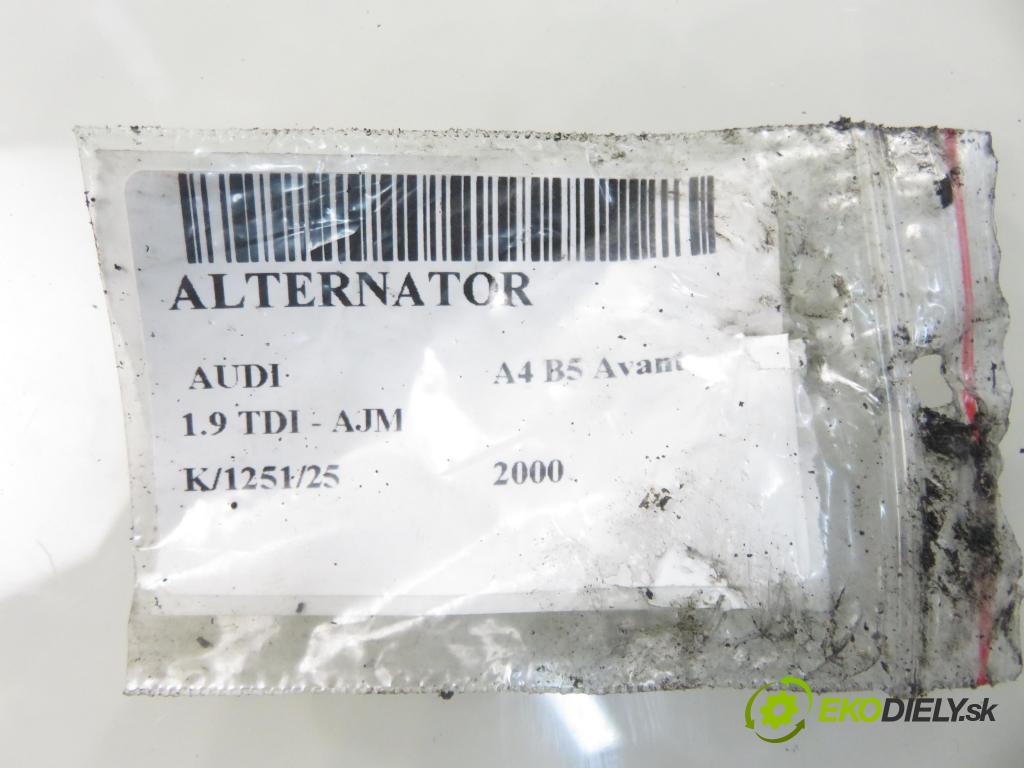 AUDI A4 Avant (8D5, B5) KOMBI 2000 85,00 1.9 TDI - AJM 1896,00 Alternátor 028903031 ; 0124515083 (Alternátor)