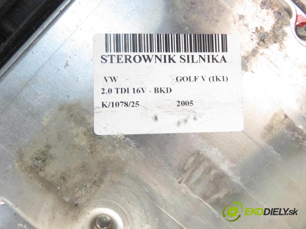 VW GOLF V (1K1) HB 2005 103,00 2.0 TDI 16V - BKD 1968,00 Riadiaca jednotka Motor 03G906016HJ ; 0281012253