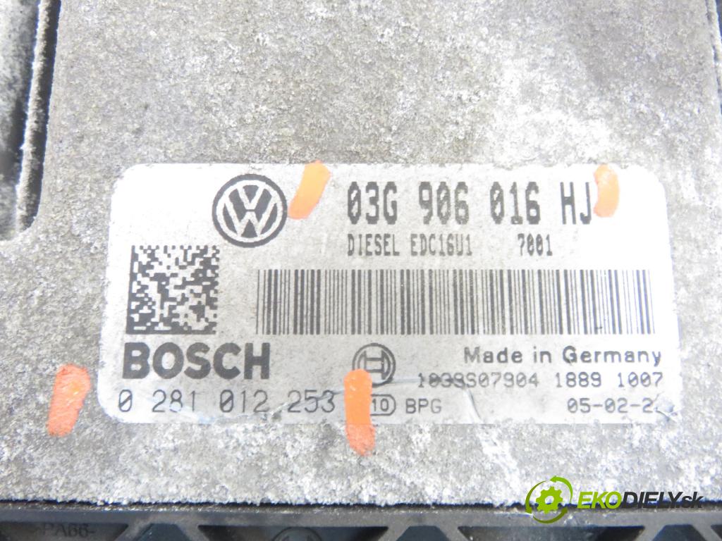 VW GOLF V (1K1) HB 2005 103,00 2.0 TDI 16V - BKD 1968,00 Riadiaca jednotka Motor 03G906016HJ ; 0281012253