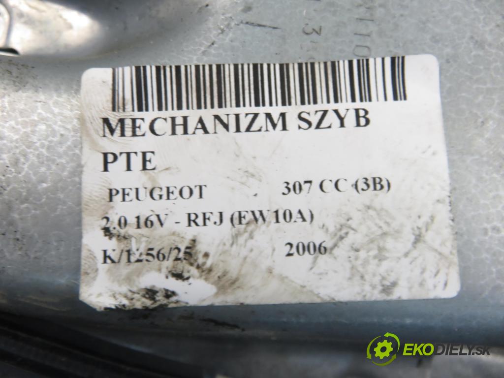 PEUGEOT 307 CC (3B) C/C 2006 0,00 2.0 16V - RFJ (EW10A) 1997,00 mechanismus oken PTE 9651535980