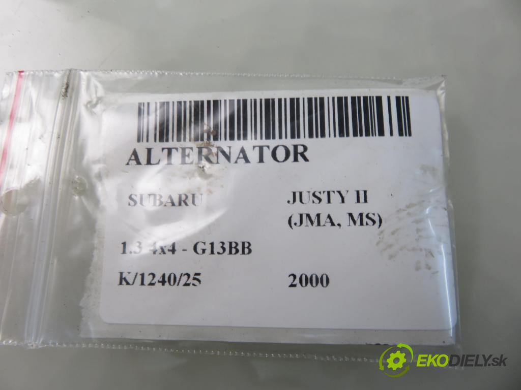 SUBARU JUSTY II (JMA, MS) HB 2000 0,00 1.3 4x4 - G13BB 1298,00 Alternátor 314008651 (Alternátor)