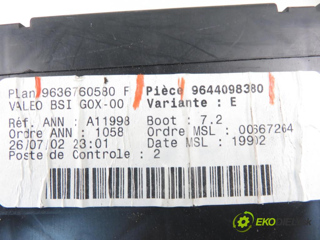 PEUGEOT 307 (3A/C) HB 2003 80,00 1.6 16V - NFU (TU5JP4) 1587,00 MODUL BSI 9636760580F ; 9644098380