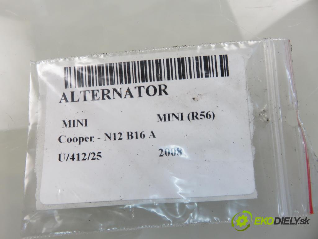 MINI MINI (R56) HB 2008 88,00 Cooper 120 - N12 B16 A 1598,00 Alternátor 7575650 ; 0121615027 (Alternátor)