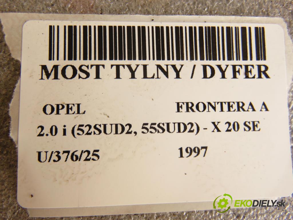OPEL FRONTERA A Sport (5_SUD2) TERENOWY 1997 85,00 2.0 i (52SUD2, 55SUD2) - X 20 SE 1998,00 Most zadní část / diferenciál