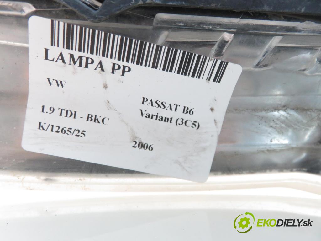 VW PASSAT B6 Variant (3C5) KOMBI 2006 77,00 1.9 TDI - BKC 1896,00 Svetlo PP 3C0941006M