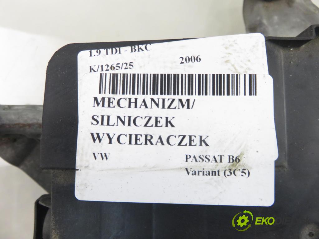 VW PASSAT B6 Variant (3C5) KOMBI 2006 77,00 1.9 TDI - BKC 1896,00 MECHANISMUS/ motorek stěračů 0390241791 ; 3C1955119