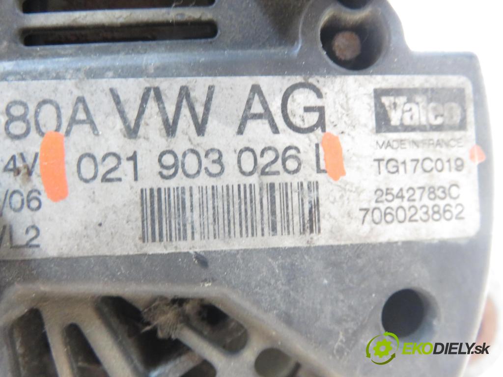 VW PASSAT B6 Variant (3C5) KOMBI 2006 77,00 1.9 TDI - BKC 1896,00 Alternátor 021903026L ; TG17C019 (Alternátor)