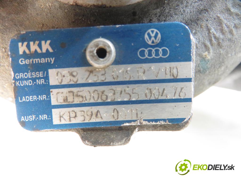 VW TOURAN (1T1, 1T2) MINIVAN 2004 74,00 1.9 TDI PD 100 - AVQ 1896,00 RYCHLONABÍJEČKA: 038253016R (Kompletní turbodmychadlo)