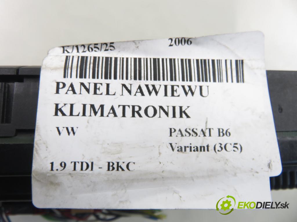 VW PASSAT B6 Variant (3C5) KOMBI 2006 77,00 1.9 TDI - BKC 1896,00 Panel kúrenia KLIMATRONIK 74677532
