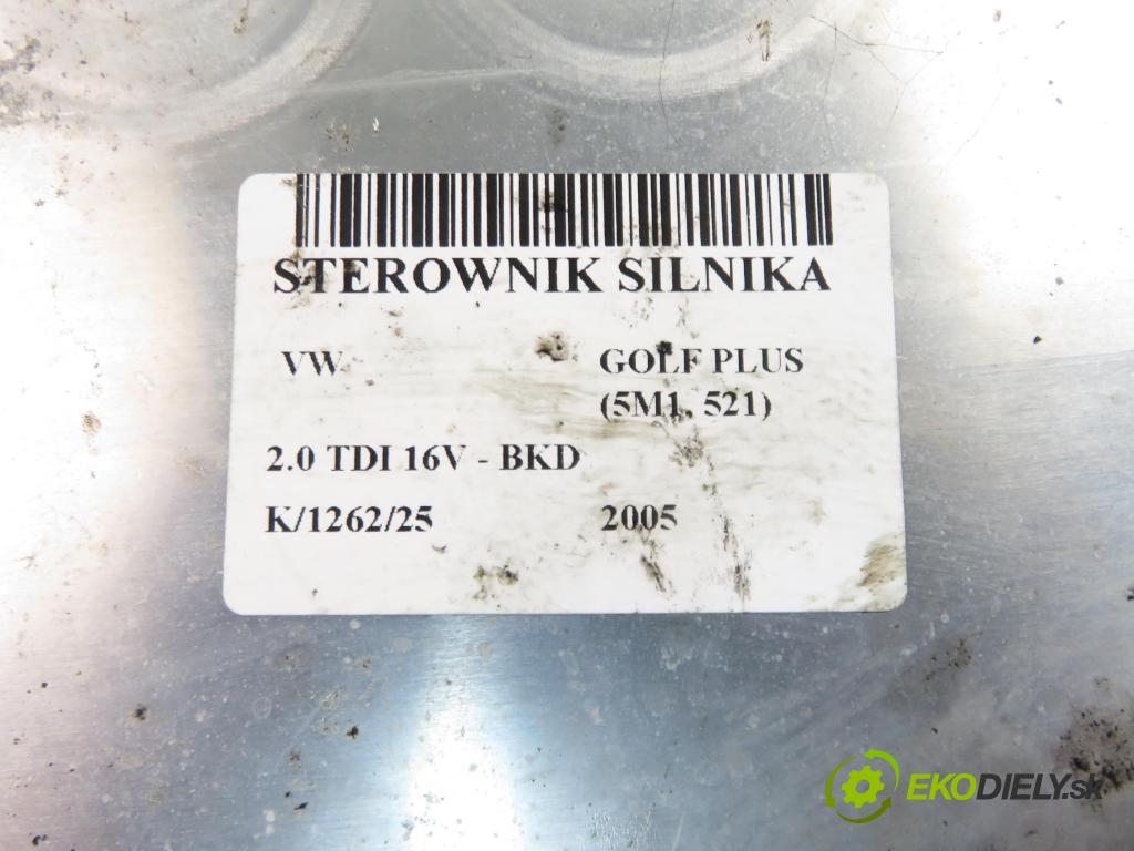 VW GOLF PLUS (5M1, 521) MINIVAN 2005 103,00 2.0 TDI 16V - BKD 1968,00 řídící jednotka motora 03G906016T ; 0281011956