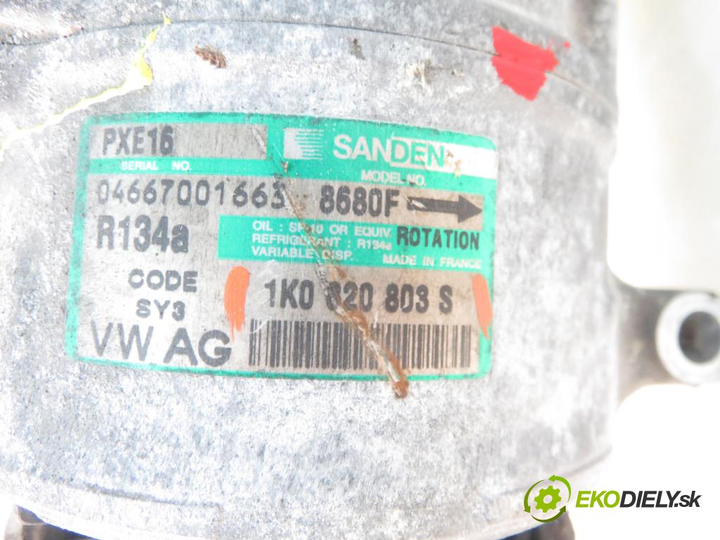 VW PASSAT B6 Variant (3C5) KOMBI 2006 77,00 1.9 TDI - BKC 1896,00 KOMPRESOR: klimatizácie 1K0820803S (Kompresor klimatizácie)