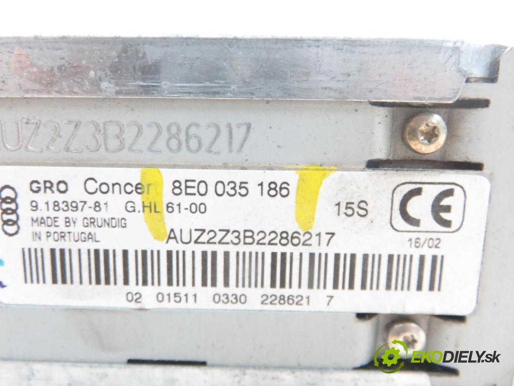 AUDI A4 (8E2, B6) SEDAN 2003 74,00 1.9 TDI PD 101 - AVB 1896,00 RADIO CD 8E0035186