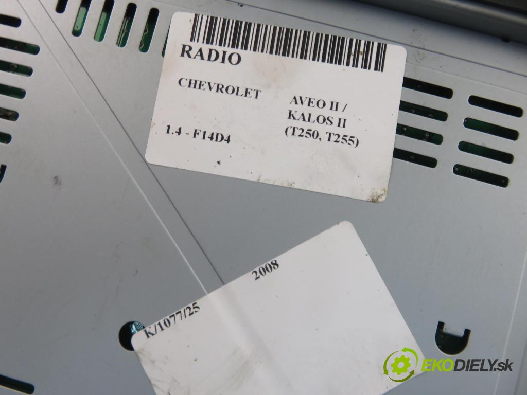 CHEVROLET AVEO / KALOS liftback (T250, T255) HB 2008 74,00 1.4 - 101  F14D4 1399,00 RADIO AGC7112RV