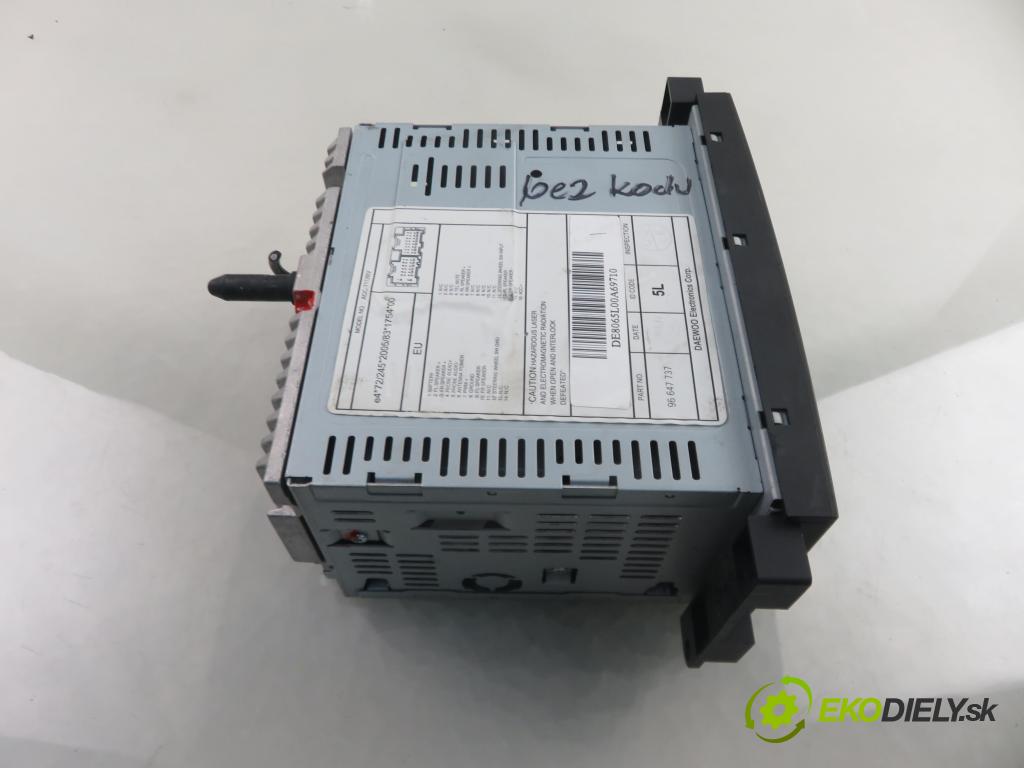 CHEVROLET AVEO / KALOS liftback (T250, T255) HB 2008 74,00 1.4 - 101  F14D4 1399,00 RADIO AGC7112RV