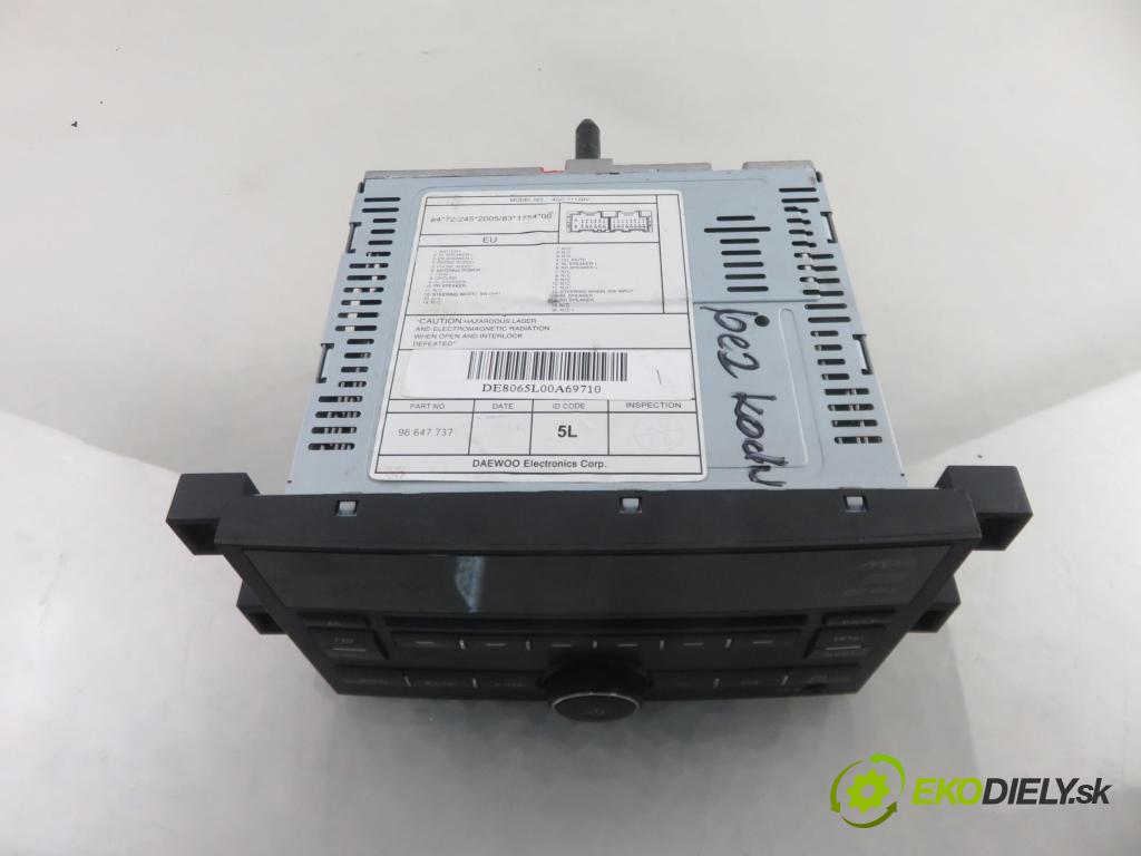 CHEVROLET AVEO / KALOS liftback (T250, T255) HB 2008 74,00 1.4 - 101  F14D4 1399,00 RADIO AGC7112RV