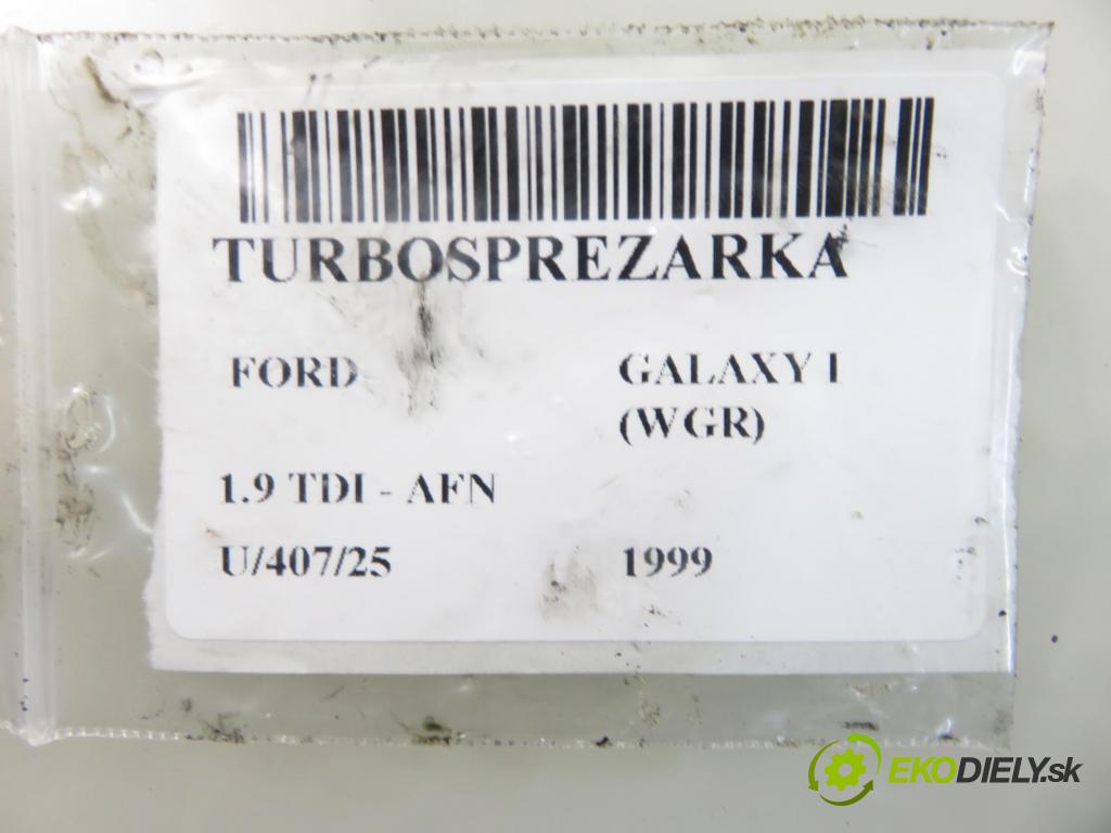 FORD GALAXY (WGR) MINIVAN 1999 81,00 1.9 TDI 110 - AFN 1896,00 RYCHLONABÍJEČKA: 028145702P (Kompletní turbodmychadlo)