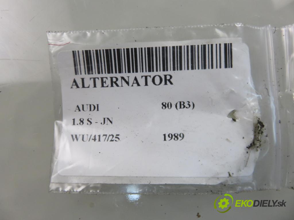 AUDI 80 (89, 89Q, 8A, B3) SEDAN 1989 66,00 1.8 S 90 (KE-Jetronic) - JN 1781,00 Alternátor  (Alternátor)