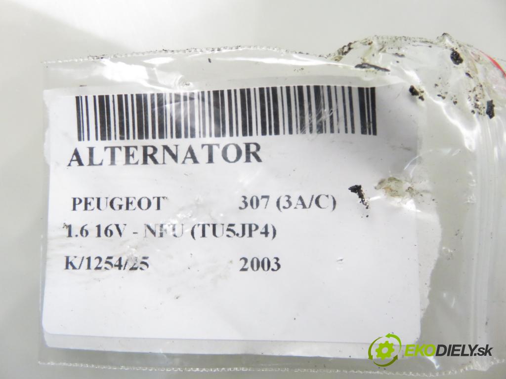 PEUGEOT 307 (3A/C) HB 2003 80,00 1.6 16V - NFU (TU5JP4) 1587,00 Alternátor 9656956280 (Alternátor)