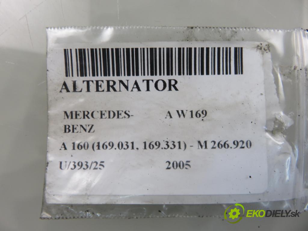 MERCEDES-BENZ KLASA A (W169) MINIVAN 2005 70,00 A 160 (169.031, 169.331) - M 266.920 1498,00 Alternátor A2661540802 (Alternátor)