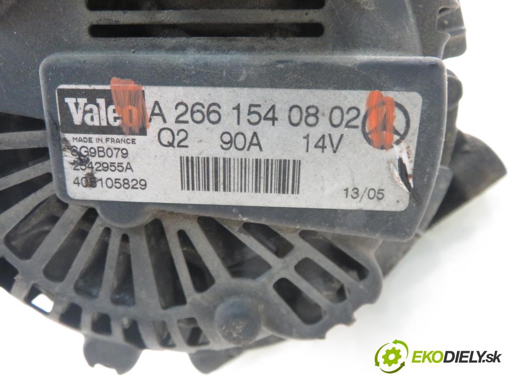 MERCEDES-BENZ KLASA A (W169) MINIVAN 2005 70,00 A 160 (169.031, 169.331) - M 266.920 1498,00 Alternátor A2661540802 (Alternátor)