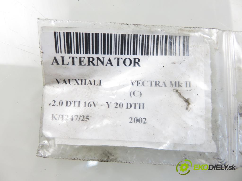 VAUXHALL VECTRA Mk II (C) LIFTBACK 2002 74,00 2.0 DTI 16V - Y 20 DTH 1995,00 Alternátor 0123500008 ; 90506202 (Alternátor)