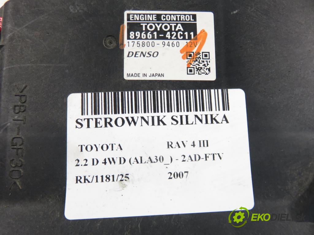 TOYOTA RAV 4 III (_A3_) SUV 2007 100,00 2.2 D 4WD (ALA30_) 136 - 2AD-FTV 2231,00 řídící jednotka motora 8966142C11 ; 1758009460