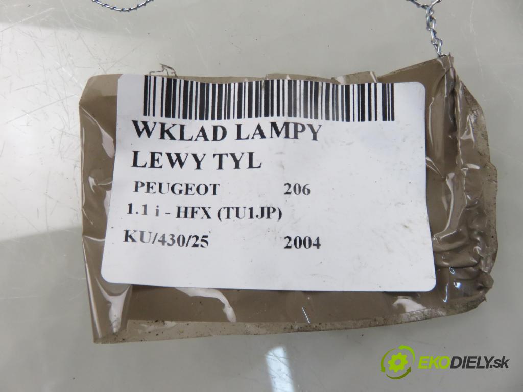 PEUGEOT 206 liftback (2A/C) HB 2004 440,00 1.1 i - HFX (TU1JP) 1124,00 PŘÍSPĚVEK svetla levý ZADNÍ: 