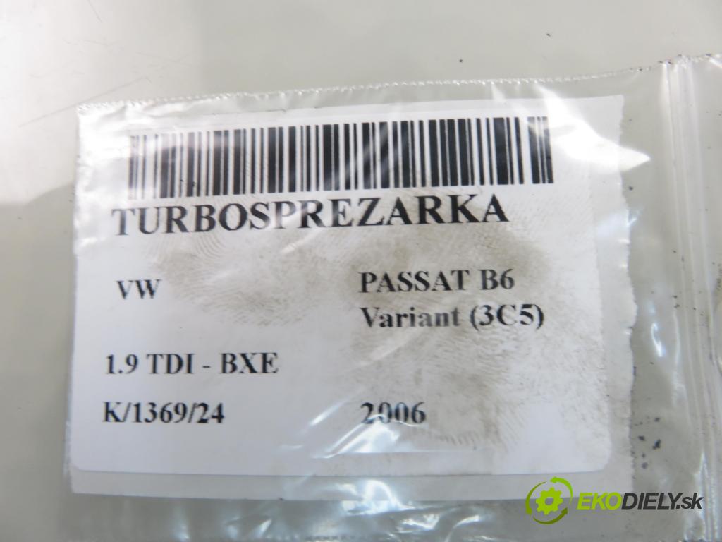 VW PASSAT B6 Variant (3C5) KOMBI 2006 77,00 1.9 TDI - BXE 1896,00 RYCHLONABÍJEČKA: 038253016K (Kompletní turbodmychadlo)