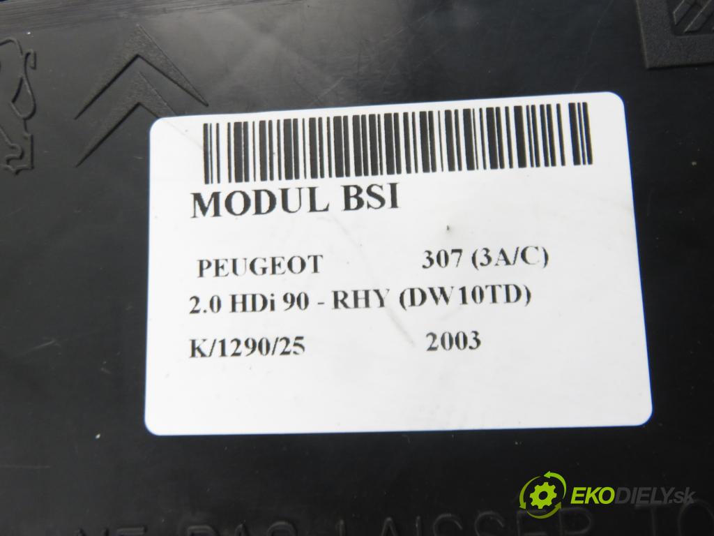 PEUGEOT 307 (3A/C) HB 2003 66,00 2.0 HDi 90 - RHY (DW10TD) 1997,00 MODUL BSI 9636760580F ; 9644098180