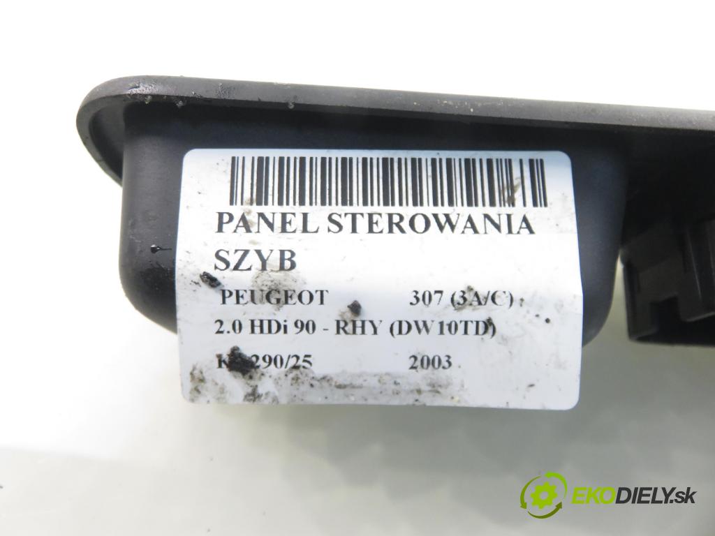 PEUGEOT 307 (3A/C) HB 2003 66,00 2.0 HDi 90 - RHY (DW10TD) 1997,00 Panel ovládania okien 96351622XT