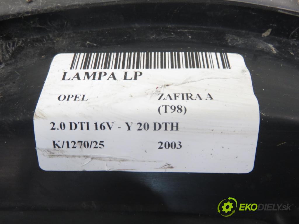OPEL ZAFIRA A Nadwozie Wielkopojemne (MPV) (T98)  MINIVAN 2003 74,00 2.0 DTI 16V 101 - Y 20 DTH 1995,00 světlo LP