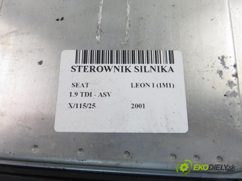 SEAT LEON (1M1) HB 2001 81,00 1.9 TDI 110 - ASV 1896,00 řídící jednotka motora 038906012AT ; 0281010062
