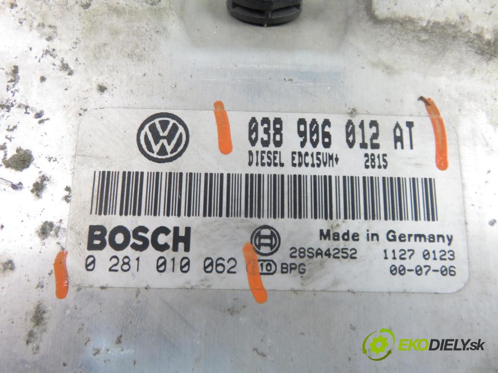 SEAT LEON (1M1) HB 2001 81,00 1.9 TDI 110 - ASV 1896,00 řídící jednotka motora 038906012AT ; 0281010062
