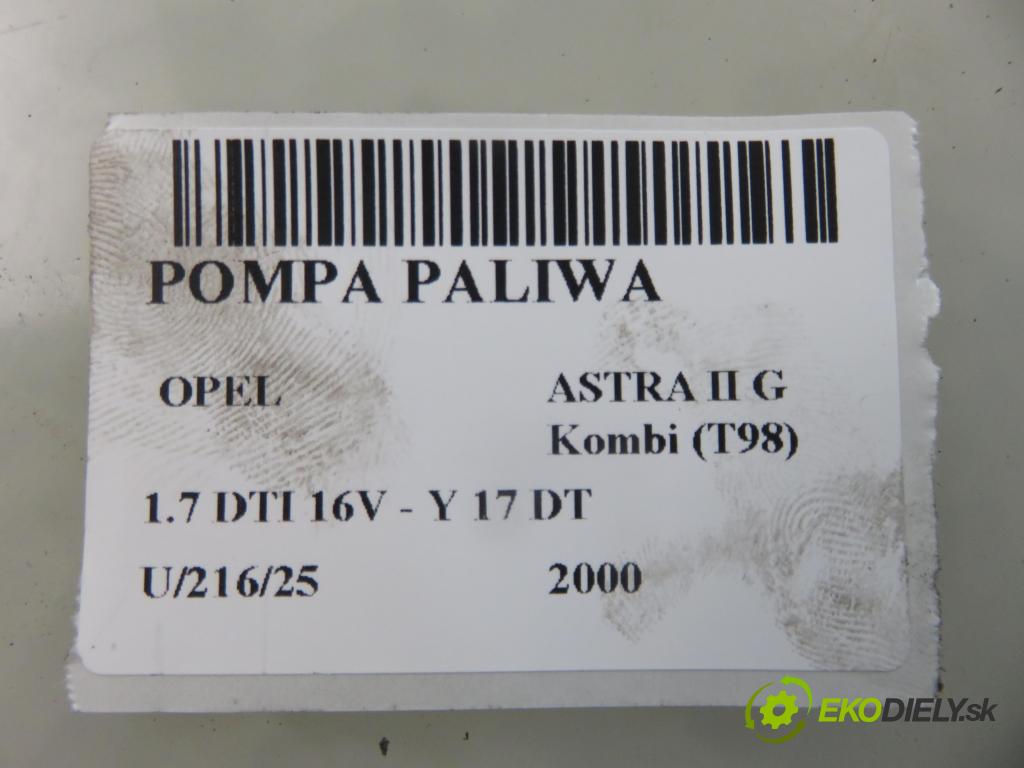 OPEL ASTRA G Kombi (T98) KOMBI 2000 55,00 1.7 DTI 16V - Y 17 DT 1686,00 snímač hladiny paliva 0580300001