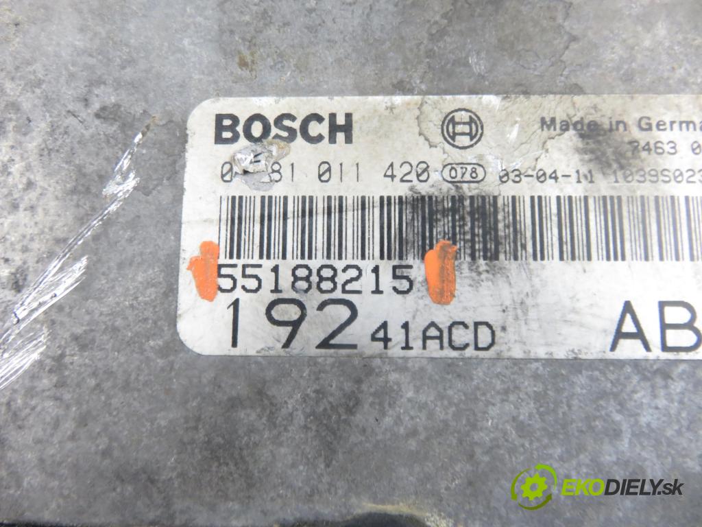 FIAT STILO (192_) HB 2003 59,00 1.9 JTD (192_XF1A) - 192 A3.000 1910,00 řídící jednotka motora 55188215