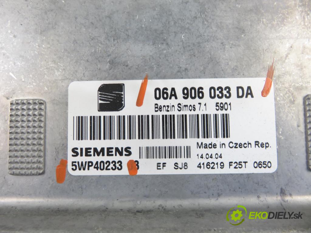 SEAT ALTEA (5P1) HB 2004 75,00 1.6 102 1595,00 řídící jednotka motora 06A906033DA ; 5WP40233