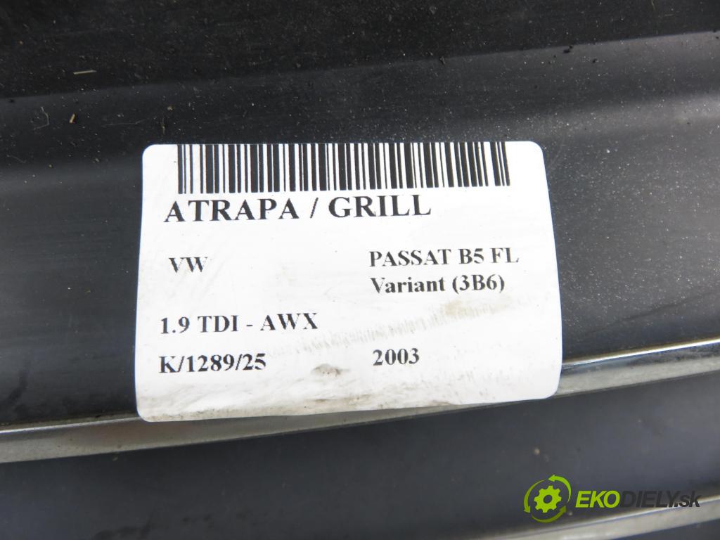 VW PASSAT B5.5 Variant (3B6) KOMBI 2003 96,00 1.9 TDI - AWX 1896,00 mřížka / maska 3B0853651L ; 3B0853651K ; 3B0853651J
