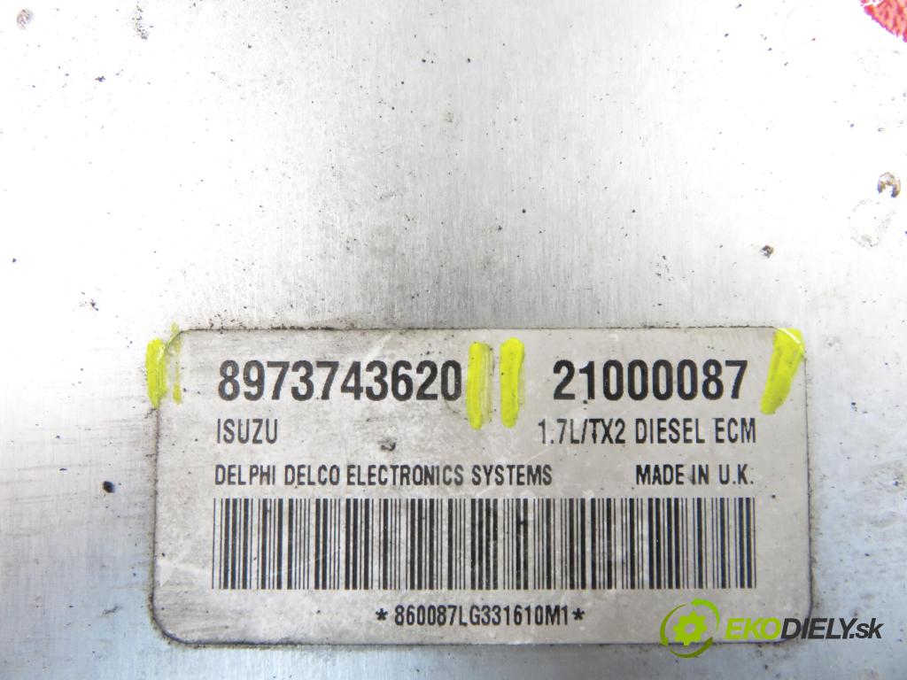 OPEL ASTRA G Kombi (T98) KOMBI 2004 55,00 1.7 DTI 16V - Y 17 DT 1686,00 řídící jednotka motora 8973743620 ; 21000087
