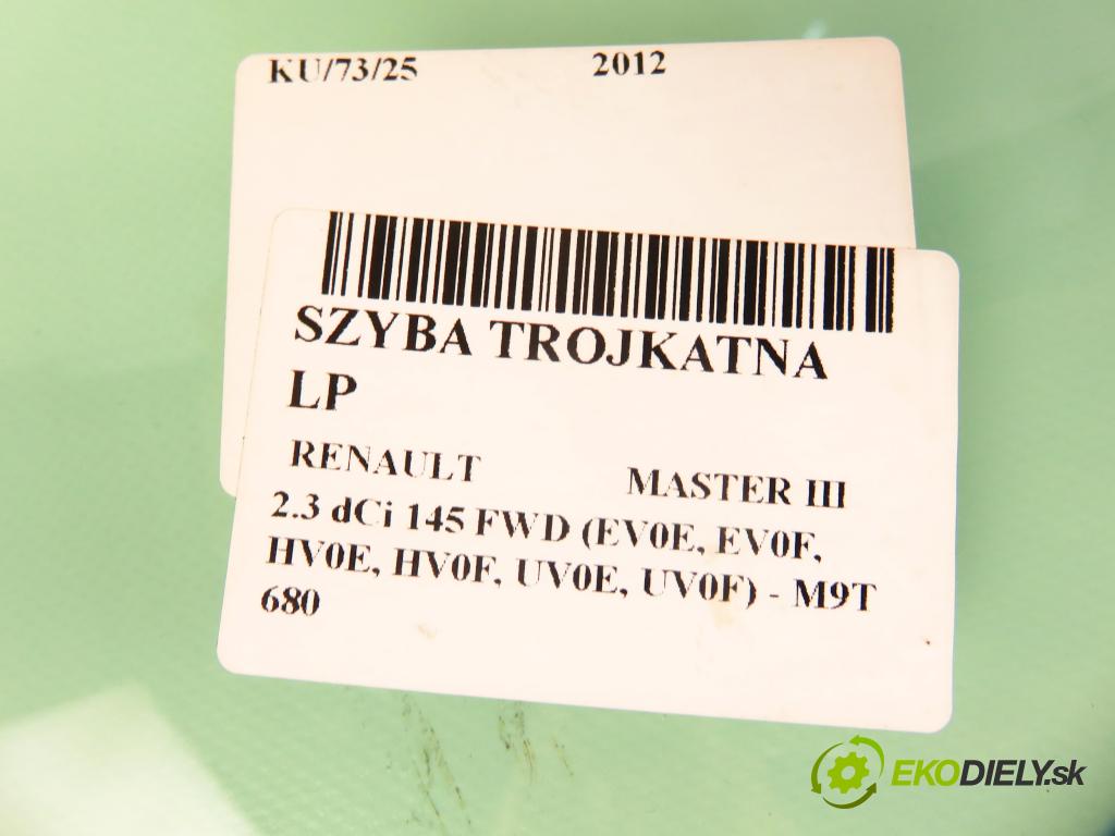 RENAULT MASTER III Platforma / podwozie (EV, HV, UV) KABINA/PLATFORMA 2012 107,00 2.3 dCi 145 FWD (EV0E, EV0F, HV0E, HV0F, UV0E, UV0 2298,00 okno TROJÚHELNÍK LP 