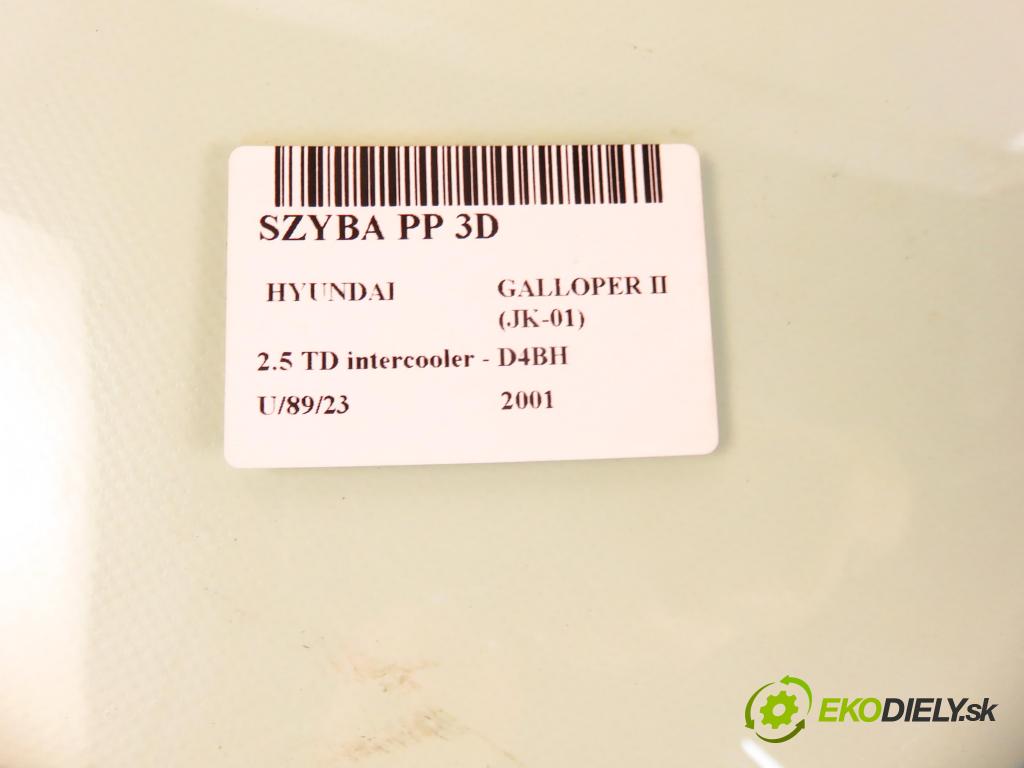 HYUNDAI GALLOPER II (JK-01) TERENOWY 2001 73,00 2.5 TD intercooler - D4BH 2476,00 okno PP 3D