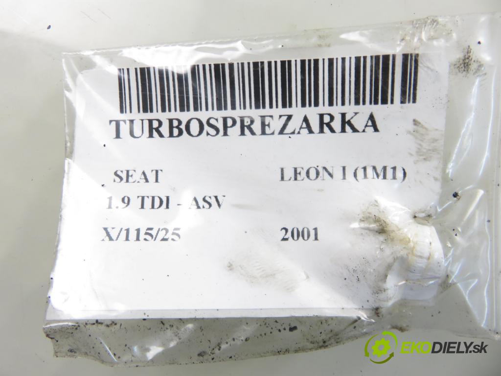 SEAT LEON (1M1) HB 2001 81,00 1.9 TDI 110 - ASV 1896,00 Turbodúchadlo 7208555006S (Turbodúchadlo (kompletné))