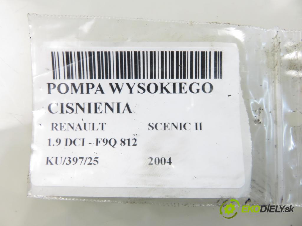RENAULT SCENIC II (JM0/1_) MINIVAN 2004 88,00 1.9 DCI - F9Q 812 1870,00 pumpa vysokého TLAK: 0445010075 ; 8200108225