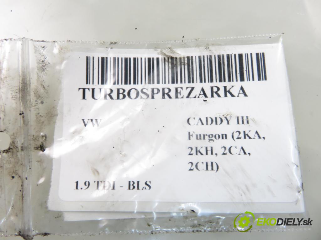 VW CADDY III Furgon (2KA, 2KH, 2CA, 2CH) FURGON 2005 77,00 1.9 TDI - BLS 1896,00 RYCHLONABÍJEČKA: 03G253019J (Kompletní turbodmychadlo)